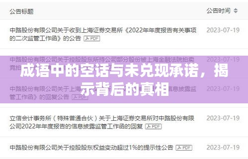 成语中的空话与未兑现承诺，揭示背后的真相