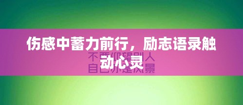 伤感中蓄力前行,励志语录触动心灵