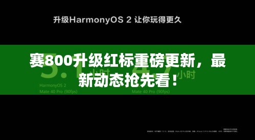 赛800升级红标重磅更新，最新动态抢先看！